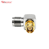 Adaptor TNC Female ke SMA Male Sudut Kanan 90 Derajat Konektor Koaksial RF Jack TNC ke Plug SMA Antar-seri Kustom Pabrik