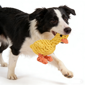 Giocattoli per Animali Domestici, Paperella Gialla in Corda di Cotone Intrecciata a Mano, Giocattolo da Masticare per Cani per la Pulizia dei Denti - Product Image 5