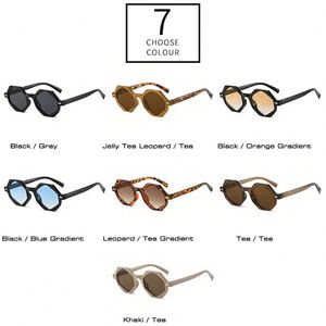 Gafas de Sol Personalizadas con Logotipo, Estilo Vintage 2025, para Hombre y Mujer, Montura Pequeña con Remaches, Protección UV400, Color Jelly, Forma Poligonal - Product Image 6