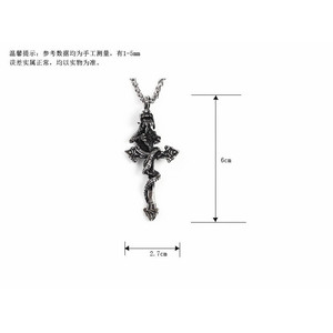 yunnique Gothic Dragon Wrapped <b>Cross</b> Pendant Necklace <b>Men</b> Stainless Steel Vintage Black Titanium Steel Jewelry Gift - Product Image 2