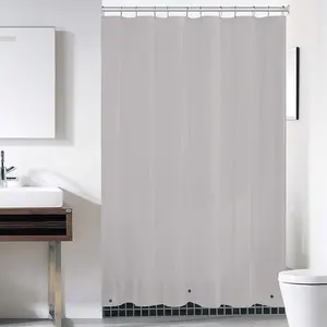 Doublure de rideau de douche de salle de bains personnalisée PEVA 8G, 72 "W x 72" H, solide, doublure de rideau de douche étanche robuste 8G