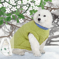 Gilet pour chien en molleton thermique épais et chaud, personnalisé avec logo, imprimé dessin animé mignon, écologique, pour petits et moyens chiens, Nouvel An