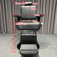 Fauteuil de Barbier Professionnel Noir Moderne Réglable et Inclinable Pivotant Robuste pour Salon de Coiffure – Vente en Gros