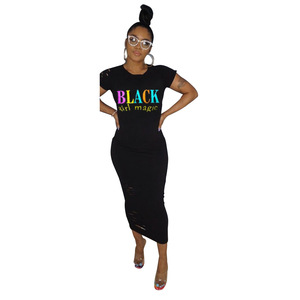 black slim dress