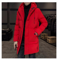 Veste d'hiver longue matelassée à capuche pour homme, personnalisable avec logo, en duvet, vente en gros