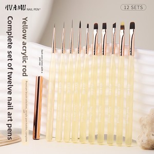 10Pcs Japanese Acrylic Nail Art Pen Set Square Grid Pattern Brush for UV Gel Blending Gradient - Product Image 2