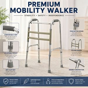 Déambulateur Hongmujian réglable en hauteur (71-88 cm) en alliage d'aluminium léger pour personnes âgées - Product Image 5