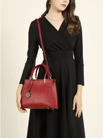 Sac à main pour femme en cuir de vachette pleine fleur gaufré, grand cabas élégant pour le bureau, avec bandoulière amovible et réglable