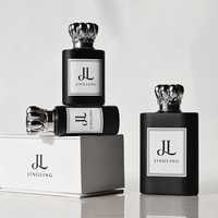 Flacon de parfum en verre noir mat de qualité supérieure 30 ml 50 ml 100 ml, logo personnalisé, emballage de luxe pour parfum, cosmétique exclusif avec boîte