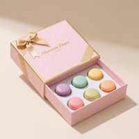 Boîtes en papier de bonbon personnalisées emballage de macaron rose boîte-cadeau pour emballage en carton de biscuit au chocolat boîtes alimentaires