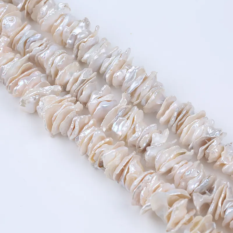 Zhuji Pearl Wholesale 15-16mm FreshWater Pearls Irregular Shape Keshi Pearl Strand