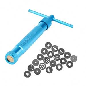 Presse à argile rotative en métal souple avec motif sculpté pour la création de boucles d'oreilles - Product Image 3