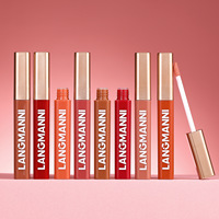 Set Lipstik Cair Matte Creamy Langmanni Tidak Lengket Tahan Lama Tahan Air Lip Gloss Makeup 12 Buah/set Kotak Hadiah