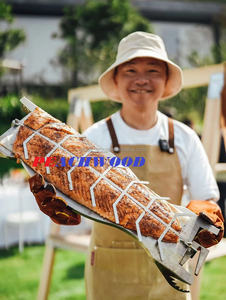 Flame <span class=keywords><strong>Salmon</strong></span> BBQ Skewer YGF02 Herramientas de metal duraderas - Product Image 4