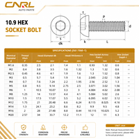 Vis à tête cylindrique à six pans creux en alliage d'aluminium RuiLi Grade 10.9, métriques, M3-M16, vente en gros OEM, directement de l'usine