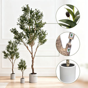 Grand <span class=keywords><strong>olivier</strong></span> artificiel durable hyper-réaliste résistant aux intempéries pour l'intérieur/l'extérieur, feuilles de ficus pour la maison, le jardin, l'hôtel, le bureau - Product Image 3