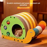 Grattoir pour chat en forme d'escargot, planche à gratter multifonctionnelle en carton ondulé avec jouet remplaçable