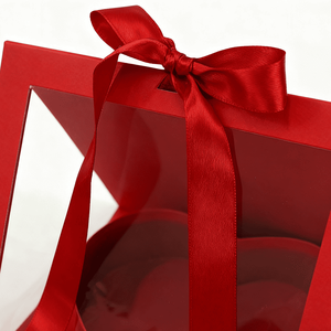 Caja de regalo de flores transparente en forma de corazón de lujo cumpleaños aniversario Día de la madre regalo Floral romántico embalaje con cinta - Product Image 2