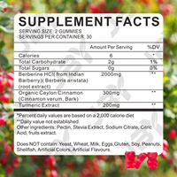 Complément alimentaire à base de plantes JBY Private Label, gommes à la berbérine et à la cannelle, biologique, végétalien, de qualité supérieure
