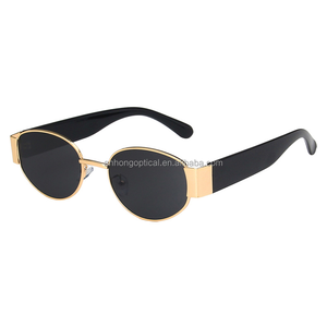 Nuovi occhiali da sole retrò alla moda con piccola struttura in metallo UV400 lenti di protezione PC moda personalizzata in giallo <span class=keywords><strong>e</strong></span> rosso - Product Image 6