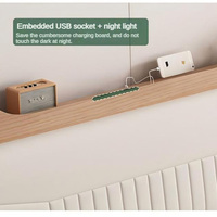 Meubles de chambre à coucher Tête de lit souple Lit en bois design luxe moderne style simple Lit double à cadre en bois massif à prix abordable