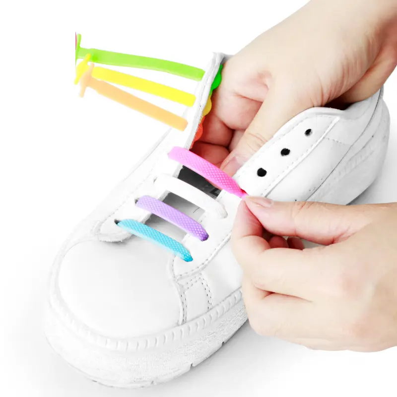 16in1 Upgraded No Tie Shoelaces for Kids Adults Elastic Silicone Shoe Laces for Sneakers