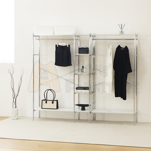 Étagères de la série UrbanSteel, style minimaliste, cadre en acier inoxydable, résistant à la rouille et à la corrosion, design arrondi lisse, réversible - Product Image 5