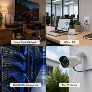 Высокоскоростной гигабитный Ethernet-кабель Cat6 UTP с цельным проводником, в ПВХ-оболочке, 4 пары, неэкранированный, для внутренней прокладки, 305 м в коробке, для дома и офиса, CCA - Product Image 6