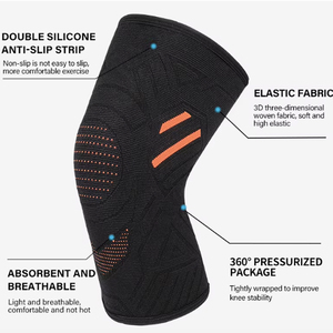 Genouillère de compression unisexe Jstar Sports en tissu tricoté élastique respirant et antidérapant pour la course à pied - Product Image 5