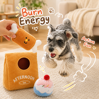Jouet de désodorisation pour chien Thème Pâtisserie, en peluche couineuse, pour dissimuler les friandises, jeu de puzzle olfactif, pour le thé de l'après-midi