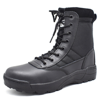 Bottes de combat en cuir pour homme, toutes saisons, style désert, à lacets, montantes, respirantes, pour l'entraînement et la sécurité, idéales pour l'été et l'hiver