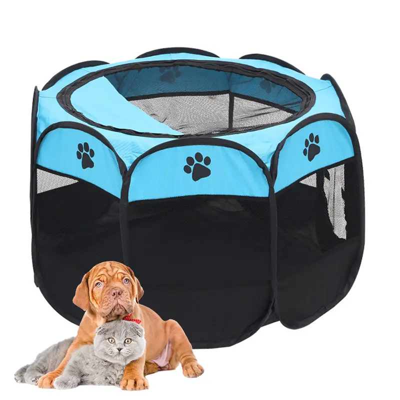 Çok fonksiyonlu kamp yaz nefes seyahat taşınabilir açık dayanıklı katlanabilir kedi kafesi köpek çelik teller pet çadır ev