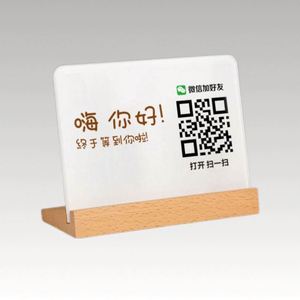 Porta Menús Acrílico Ecológico con Logotipo Personalizado, Base de Madera, Forma Personalizada, Impresión Serigráfica, Soporte de Exhibición de Escritorio, Promociones - Product Image 2