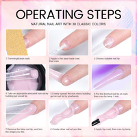 BOZLIN Gel de Construction Solide Transparent Blanc Rose Sans HEMA Non Collant Gel Dur pour Extension d'Ongles Prix Usine 6 en 1 Gels Constructeurs Vernis