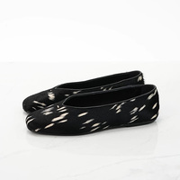 Chaussures plates pour femme en cuir véritable, style mature, légères, à bout carré, à enfiler, avec boucle, confortables et tendance, en crin de cheval tacheté