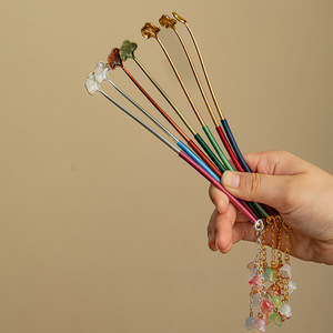 Oogishido Tea Scoop Tassel Rope Portable Retro Tea Ceremony Utensil <b>Coffee</b> <b>Spoon</b> Tea Pick - Product Image 1