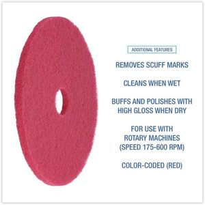 20 pulgadas. Discos de Pulido de Diamante para Pisos de Concreto, Granito y Mármol (Paquete de 5) - Rojo - Product Image 6