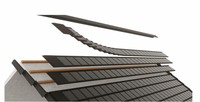 Tuile solaire monobloc BIPV Système de tuile solaire intégrée 12W