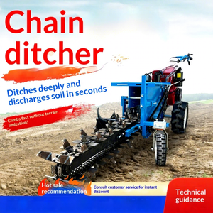 Machine à creuser les sillons de style petite chaîne Norberman, pelle rétrocaveuse agricole, machine à rainurer les câbles, pompe manuelle à chenilles pour verger 15HP - Product Image 1