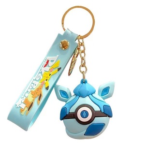 Vente en gros de porte-clés en caoutchouc 3D Anime <span class=keywords><strong>Pokemon</strong></span> Ball PVC, pendentif de dessin animé Pikachu Gengar Charmander Eevee, porte-clés en silicone Pokem - Product Image 5