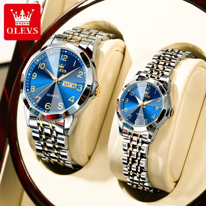 <span class=keywords><strong>Reloj</strong></span> <span class=keywords><strong>OLEVS</strong></span>, <span class=keywords><strong>reloj</strong></span> de pulsera elegante a la moda para <span class=keywords><strong>mujer</strong></span>, <span class=keywords><strong>reloj</strong></span> de lujo de alta calidad para hombre, cuarzo de acero inoxidable Original para amantes - Product Image 1