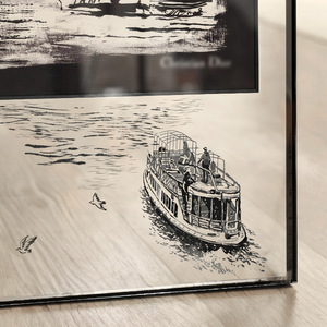 Obra de Arte en Acrílico con Marco de Madera, Diseño de Paisaje Clásico, Hecha a Mano, para Colgar en la Pared, Ideal para Galerías y Hogares - Product Image 4