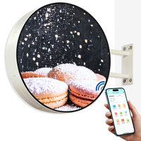Écran LED circulaire double face, résistant à l'eau, couleur pleine, pour affichage publicitaire vidéo en vitrine.