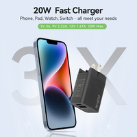 Adaptateur PD20W couleur blanche 20W/30W A + C chargeurs interchangeables avec emballage et câble de charge