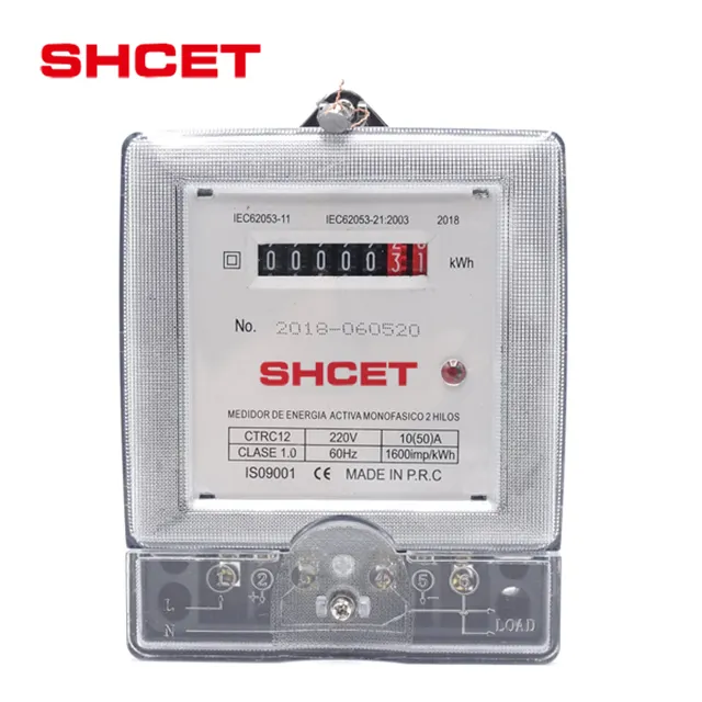Direct Manufacturer dual source bidirectional smart wifi 60a tuya single phase 2 wire electromechanical energy meter from SHCET
