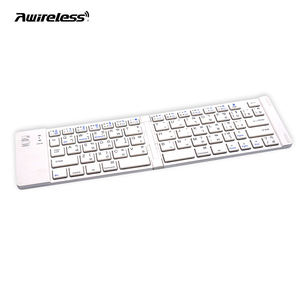 BSCI Factory Custom Portable Slim Folding Foldable Aluminum <b>Mini</b> Wireless bluetooth <b>Keyboard</b> for Mobile Phone - Product Image 1