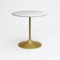 Table basse moderne en métal avec plateau en marbre, base en laiton plaqué or, durable, facile à nettoyer, couleur personnalisable, style minimaliste pour salon et maison