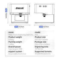 Grabador Láser Portátil DAJA DJ6, Máquina de Grabado Láser de Escritorio para Madera, Cuero, Bambú, Manualidades, Grabado de Logotipos y Patrones