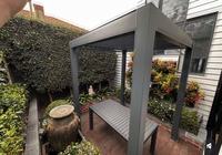 Pergola motorisée à lames orientables en aluminium, pergola extérieure, toit imperméable, pergola de piscine, parois latérales, supports 175 mm, fabricant chinois