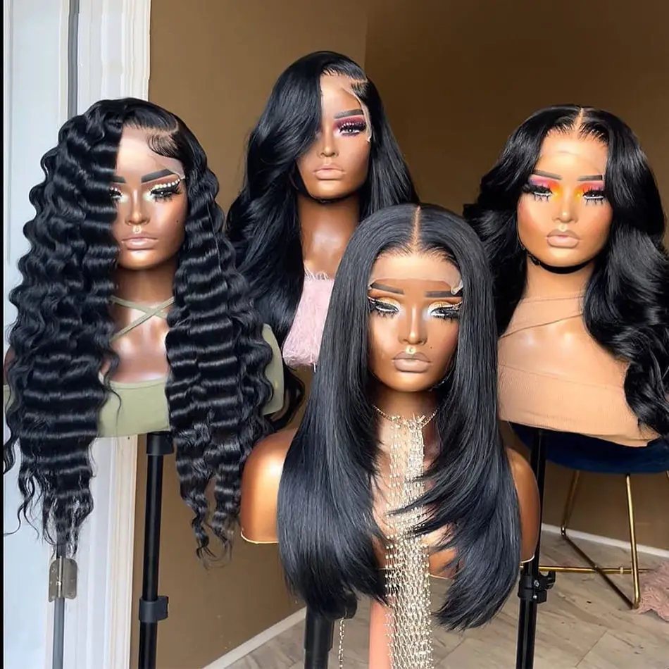 Pre Pluck Glueless Full Lace Front Wigs For Black Women  Raw Indian Hair HD Lace Wigs Transparent Lace Frontal Human Hair Wigs